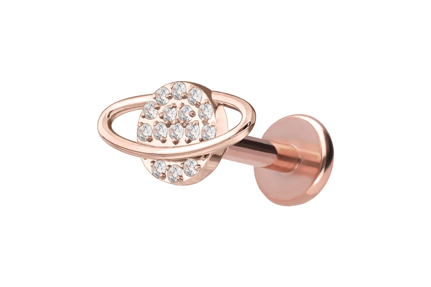 Titan Labret Piercing mit Push Fit KRISTALLPLANET
